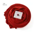 Oversized mercerized cotton long scarf with hijab magnet set in rust red, elegant styling. - Rust Red