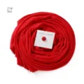 Red mercerized cotton long hijab scarf set with strong magnetic pin, elegant display. - Red