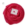 Mercerized cotton long hijab scarf with strong magnetic buckle set rose color 22# elegant wrap - Rose Red
