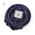Mercerized cotton long scarf hijab set with strong magnetic pins for women daily wear. - Blue Gray