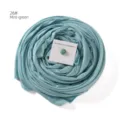 Mint green hijab scarf with magnetic pin detail, elegant daily headwrap accessory. - Mint Green