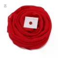 Rotes Chiffon Kopftuch Set mit starkem Magnetclip, elegante gerollte Blumenpräsentation. - 5#
