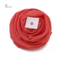 Einfarbiges Chiffonlanges Tuch mit starkem Magnet-Hijab-Nadel-Set in leuchtendem Neonrot. - 6#