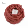 Einfarbiges Chiffon-Kopftuch mit starkem Magneten, elegante Rosenform in Altrosa. - 9#