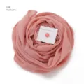Elegantes pfirsichrosa Chiffon Kopftuch Set mit sicherem Magneten für den Alltag. - 10#