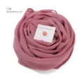 Chiffon Hijab Schal Set mit Magnetnadel, Erdbeer-Eis Farbe, Elegantes Rosen-Design - 15#