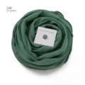 Grünes Chiffon Kopftuch im Set mit passendem Magnetclip, elegante einfarbige Variante. - 24#