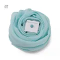 Mintgrüne Chiffon Kopftuch Schal mit Magnetnadel Set für Damen elegante Kopfbedeckung. - Code 28
