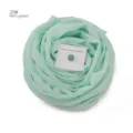 Mintgrünes Chiffon Langtuch mit magnetischem Hijab Nadel Set, elegantes einfarbiges Kopftuch. - Code 29