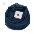 Dunkelblaue Chiffon Langschal Set mit farblich passendem Hijab Magnetclip für Damen. - 40#