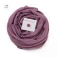 Fliederfarbenes Chiffon Hijab Schal Set mit starker Magnetschnalle für Damen Elegant - 43#