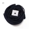 Dunkelblauer Chiffon Hijab Schal mit starkem Magnetnadel Set - Elegantes Kopftuch - Code 47