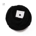 Schwarzes Chiffon Hijab Tuch mit Magnetknopf Set Variante 53# Black Einfarbig Kopfbedeckung - Code 53