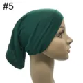 Einfarbig grüne Modal Schlupfmütze hijab Basis Kopftuch elastische atmungsaktive Kopfbedeckung - Dunkelgrün