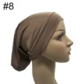 Einfarbiges Modal Unterziehtuch Hijab Kappe, elastische atmungsaktive muslimische Haube. - Dunkelbraun