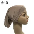 Elastische einfarbige Unterziehkappe Modal Hijab Schlauchmütze für Damen, bequeme Alltagskleidung. - Braun