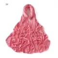 Einfarbiges Modal lang Schal Hijab Jersey weich bequem Kopfbedeckung rosa Alltag - Rosa
