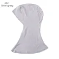 Modal solid color inner hijab cap detail view, breathable and high elastic fabric. - Silver Gray