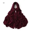Burgundy modal jersey hijab scarf for women, soft solid color stretch long head wrap. - Burgundy