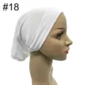 Einfarbige weiße Modal Hijab Unterziehkappe, elastische Schlauchmütze Detailansicht. - Weiß