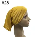 Elastische Modal Untertuch Hijab Kappe einfarbig atmungsaktive Innenkappe fuer Damen Alltag - Gelb