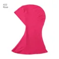 Solid color modal hijab under cap for women, comfortable breathable stretch headscarf. - Rose Red