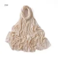 Solid color modal jersey hijab detail view, soft draped fabric, comfortable daily headscarf. - Green