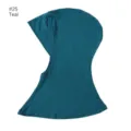 Modal stretchy hijab undercap teal color solid islamic headwear comfortable breathable - Teal