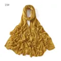 Solid color modal long hijab scarf, soft jersey fabric, comfortable daily head cover. - Mustard Yellow