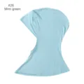 Mint green modal stretchy under scarf detail, soft breathable head cover fabric close up - Mint Green