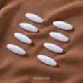 White plastic anti-glare collar pins and scarf buckles 8 pieces set detailed view display - Group 2 All White