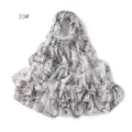 Lightweight chiffon printed scarf with elegant marble pattern, perfect sun protection shawl. - Color 33