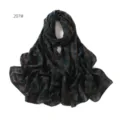 Women's plaid print chiffon long scarf elegant dark green and brown head wrap fashion accessory - 207#