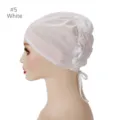White breathable mesh inner cap with adjustable tie back for women comfortable daily wear - Pure White