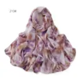 Purple brown floral chiffon long scarf elegant hijab head wrap lightweight summer accessory - 210#