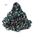 Floral Chiffon Scarf Women Fashion Sun Protection Shawl Summer Lightweight Neck Wrap - Style 43 White Flamingo Leaf