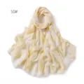 Lightweight yellow tie-dye chiffon scarf sun protection beach shawl summer fashion accessory - Style 50 Navy Red/Green Flower