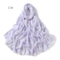 Elegant light purple tie-dye chiffon scarf, lightweight breathable summer sun protection shawl. - Style 51 Black Red/Green Flower