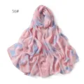 Pink blue tie-dye chiffon scarf soft lightweight stylish shawl for women daily wear - Style 56 Yellow Daisy