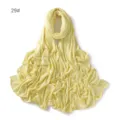 Solid color modal long scarf hijab yellow lightweight soft fashion head wrap daily wear - Bright yellow
