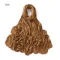 Solid color modal jersey hijab long scarf for women, comfortable daily wear wrap accessory. - Brown