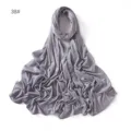 Solid color modal jersey hijab scarf detail view, showing soft fabric texture and graceful drape. - Gray