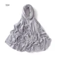 Solid color modal long scarf soft jersey hijab for women lightweight daily wear wrapping - Gray