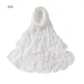Solid color modal jersey hijab scarf for women, soft lightweight long wrap shawl white - White
