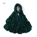 Solid Color Jersey Hijab Modal Scarf Soft Plain Long Wrap For Women Daily Fashion Wear 90g - Dark Green