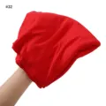 Detailed view of solid color modal jersey soft breathable oversized headwrap scarf. - Bright Red