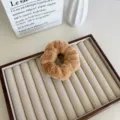 Fascia per capelli in peluche invernale grande marrone tè al latte soffice accessori capelli donna - Cammello