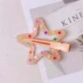 Molletta per capelli a stella color gelatina estiva simpatica clip becco d'anatra accessorio - Arancione