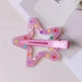 Molletta per capelli stella pois rosa gelatina estate resina becco d'anatra donna - Rosa