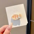 Lindo pasador de pelo de pescado de dibujos animados para mujer accesorio de moda uso diario - Pequeña Pinza de Pelo de Pez / Cuadros Naranjas